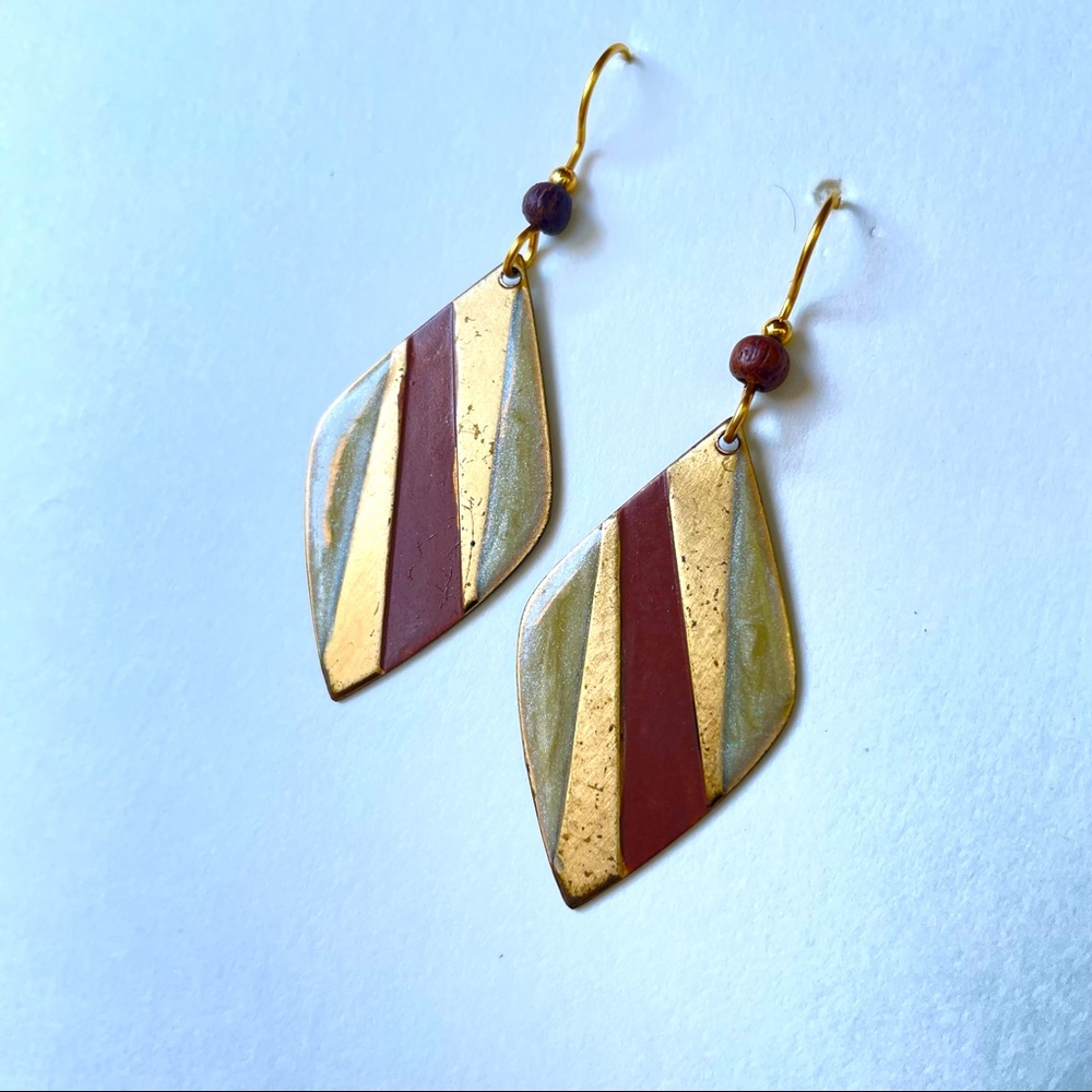 Stunning hand painted drop earrings